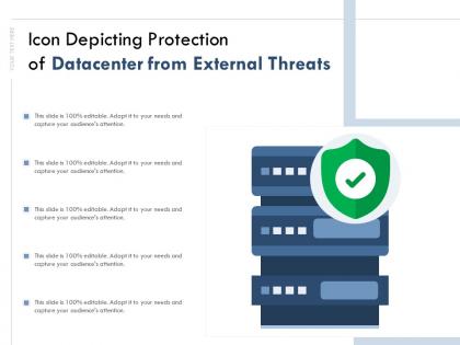 Icon depicting protection of datacenter from external threats