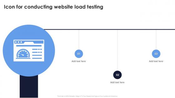 Icon For Conducting Website Load Testing Ppt Example