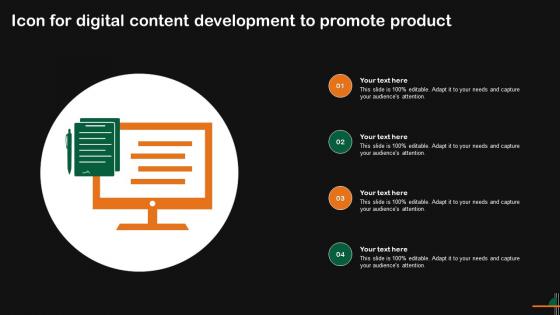 Icon For Digital Content Development To Promote Product