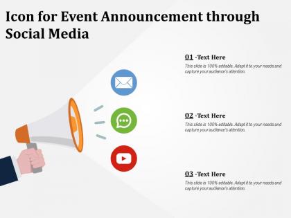 Icon for event announcement through social media