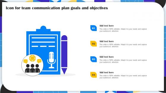 Icon For Team Communication Plan Goals And Objectives