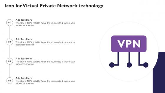 Icon For Virtual Private Network Technology Ppt Example