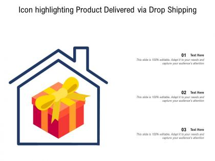 Icon highlighting product delivered via drop shipping