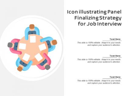 Icon illustrating panel finalizing strategy for job interview