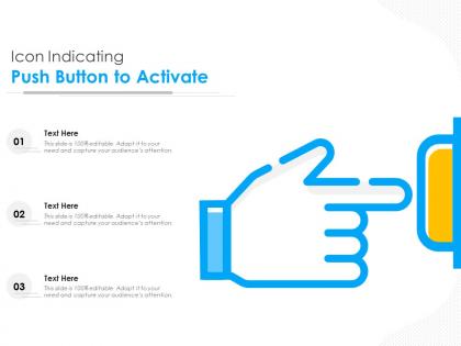 Icon indicating push button to activate