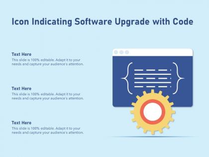 Icon indicating software upgrade with code