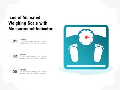 Icon of animated weighing scale with measurement indicator