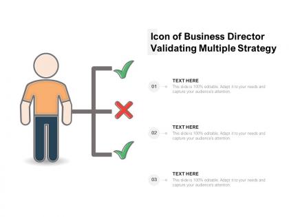Icon of business director validating multiple strategy