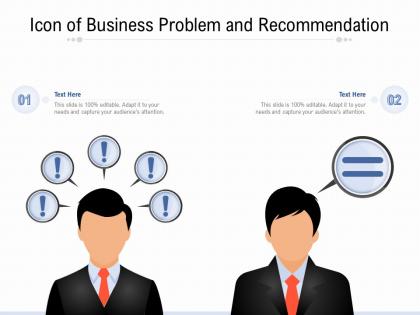 Icon of business problem and recommendation