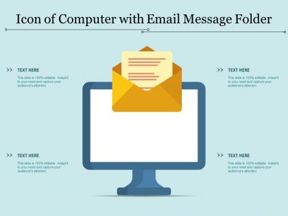 Icon of computer with email message folder