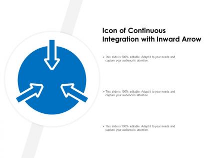Icon of continuous integration with inward arrow