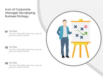 Icon of corporate manager developing business strategy