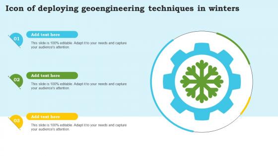 Icon Of Deploying Geoengineering Techniques In Winters Ppt Presentation