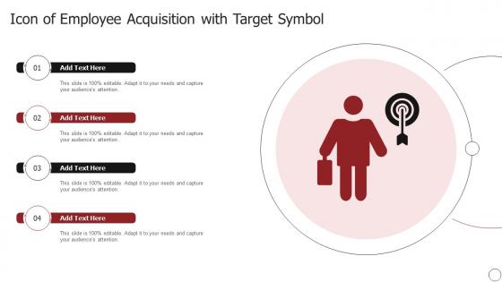 Icon Of Employee Acquisition With Target Symbol