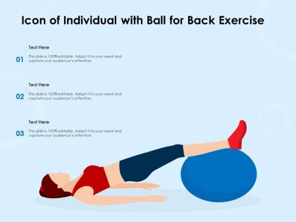 Icon of individual with ball for back exercise
