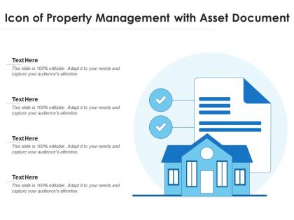 Icon of property management with asset document