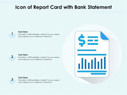 Icon of report card with bank statement