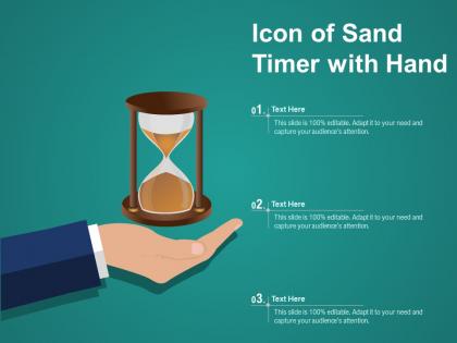 Icon of sand timer with hand