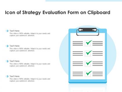 Icon of strategy evaluation form on clipboard