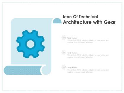 Icon of technical architecture with gear