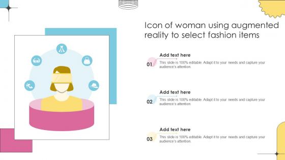 Icon Of Woman Using Augmented Reality To Select Fashion Items