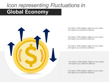 Icon representing fluctuations in global economy