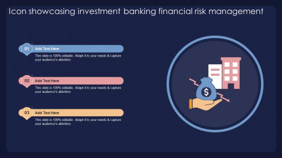 Icon Showcasing Investment Banking Financial Risk Management Ppt Sample