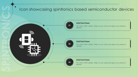 Icon Showcasing Spintronics Based Semiconductor Devices Ppt Slides