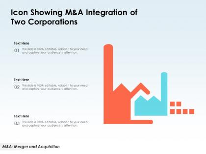 Icon showing m and a integration of two corporations