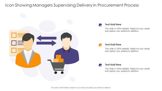 Icon Showing Managers Supervising Delivery In Procurement Process