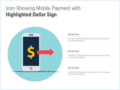 Icon showing mobile payment with highlighted dollar sign