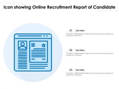 Icon showing online recruitment report of candidate