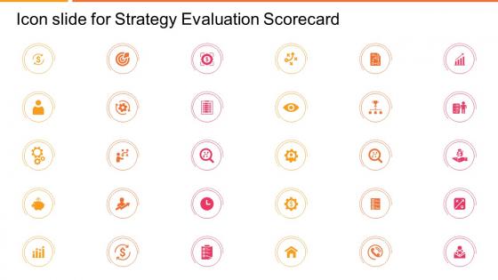 Icon slide for strategy evaluation ppt guidelines