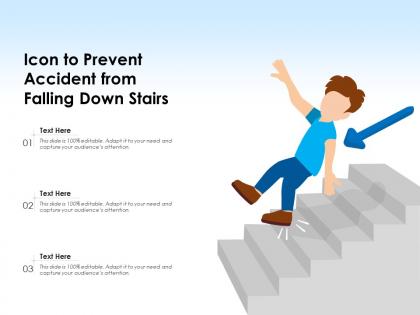 Icon to prevent accident from falling down steep stairs
