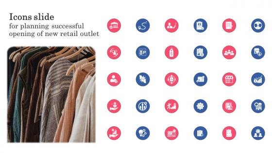 Icons For Planning Successful Opening Of New Retail Outlet