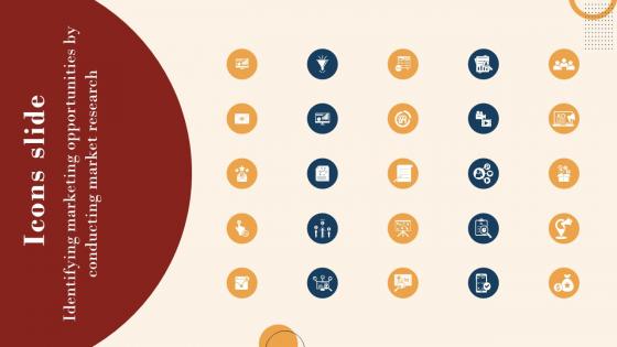 Icons Identifying Marketing Opportunities By Conducting Market Research Mkt Ss V
