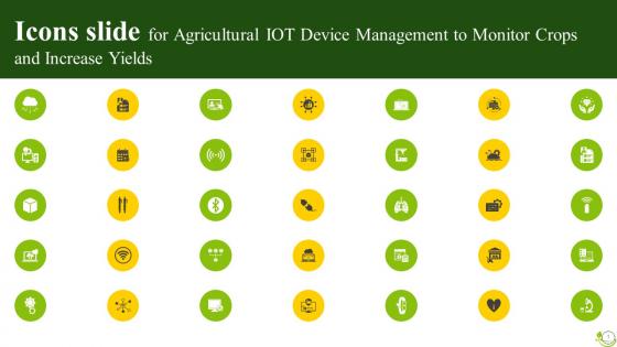 Icons Slide Agricultural IoT Device Management To Monitor Crops And Increase Yields IoT SS V