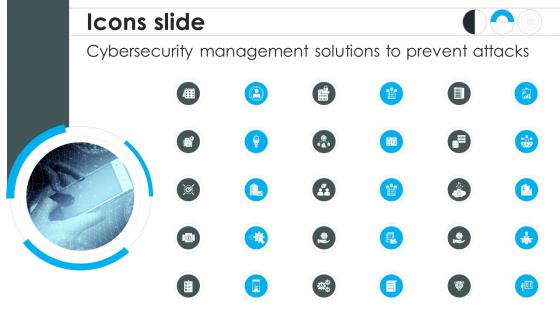 Icons Slide Cybersecurity Management Solutions To Prevent Attacks Ppt Presentation Cybersecurity SS