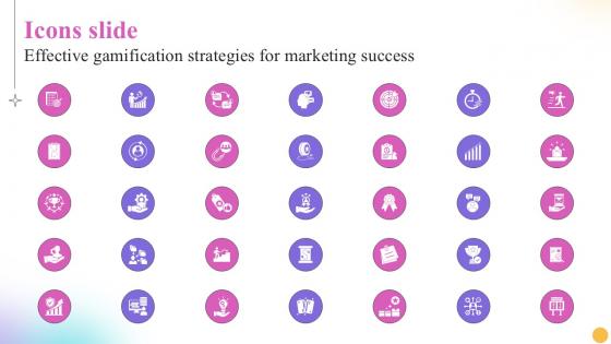 Icons Slide Effective Gamification Strategies For Marketing Ppt Template Game SS