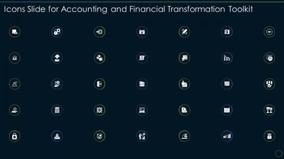 Icons slide for accounting and financial transformation toolkit