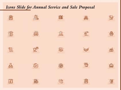 Icons slide for annual service and sale proposal ppt powerpoint presentation model files