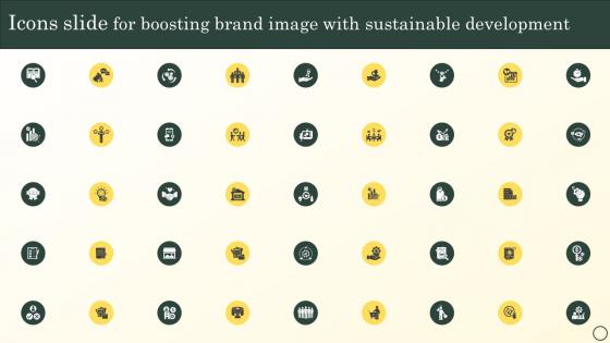 Icons Slide For Boosting Brand Image With Sustainable Development MKT SS V