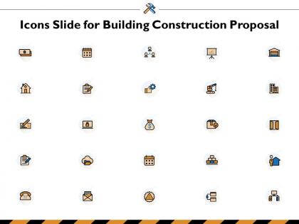 Icons slide for building construction proposal ppt powerpoint presentation file icons