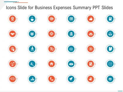 Icons slide for business expenses summary ppt slides ppt demonstration