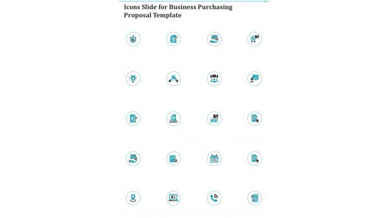 Icons Slide For Business Purchasing Proposal Template One Pager Sample Example Document