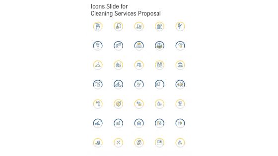 Icons Slide For Cleaning Services Proposal One Pager Sample Example Document