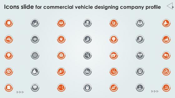 Icons Slide For Commercial Vehicle Designing Company Profile PPT Presentation CP SS V