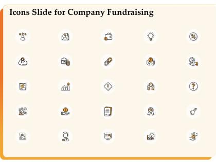 Icons slide for company fundraising ppt powerpoint presentation visual aids pictures