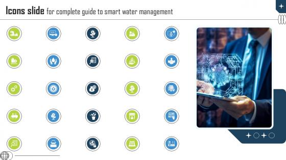 Icons Slide For Complete Guide To Smart Water Complete Guide To Smart Ppt Sample IOT SS V