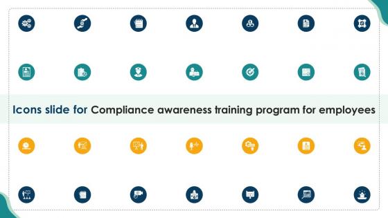 Icons Slide For Compliance Awareness Training Program For Employees DTE SS